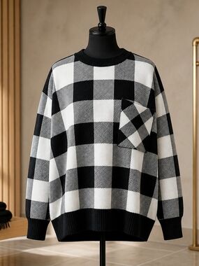 LCRRRN Small Women’s Size XL Buffalo Plaid Sweater Pull Over NWT